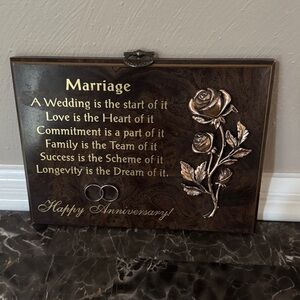 Elegant Anniversary Plaque with Rose Design